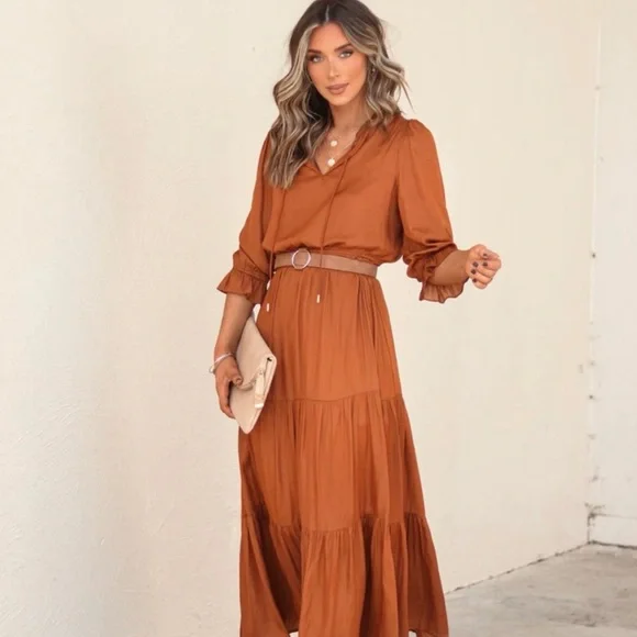 long sleeve gauze maxi dress Navy Gauze Flare Sleeve Maxi Dress – BLANK